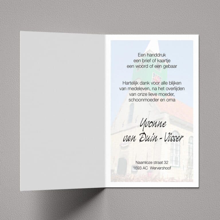 Dankbetuiging Buurtjeskerk Andijk