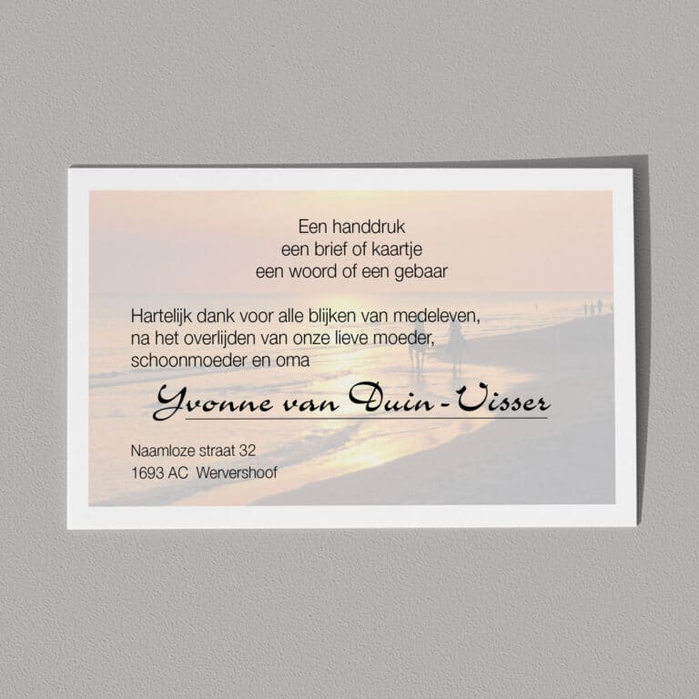 Dankbetuiging Strand