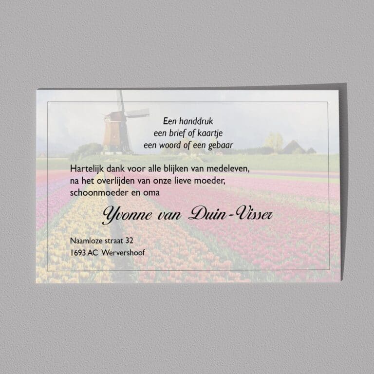 Dankbetuiging West Friesland "Tulpen"