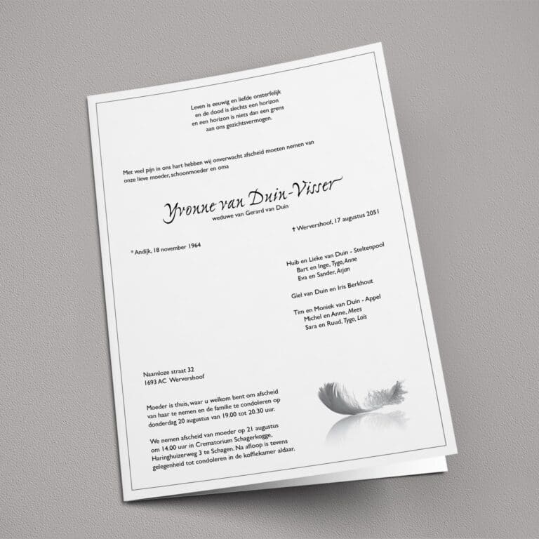 Rouwbrief Veer