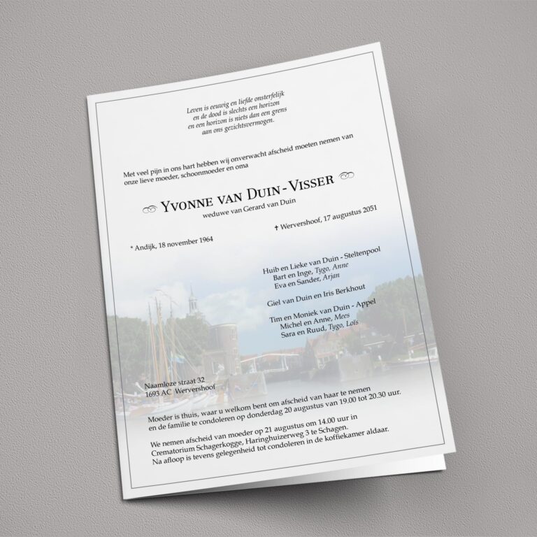 Rouwbrief Enkhuizen
