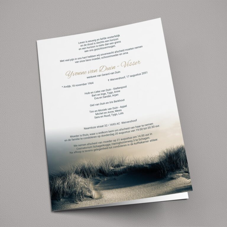 Rouwbrief Duinen